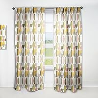 Curtains 'Vintage Circular Design I' Curtains for Bedroom, Curtains for Living Room, Curtains & Drapes - Thermal Insulated - Single Panel-52x84