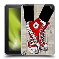 Head Case Designs Officially Licensed LouiJoverArt Shoes Red Ink Soft Gel Case Compatible with Amazon Fire 7 2022