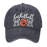 Distressed Basketball Mom Baseball Cap for Women, Adjustable Washed Dad Hat for Mama