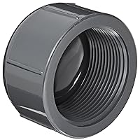 Spears 848 Series PVC Pipe Fitting, Cap, Schedule 80, 1