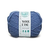 Lion Brand Yarn Wool-Ease Thick & Quick Yarn, Soft and Bulky Yarn for Knitting, Crocheting, and Crafting, 1 Skein, Denim