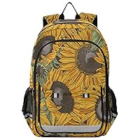 ALAZA Bright Hand Drawn Sunflowers Backpack Daypack Bookbag