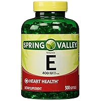 Spring Valley E Vitamin Dietary Supplement, Softgels, 500 ct