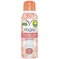 Vagisil Scentsitive Scents Feminine Dry Wash Deodorant Spray for Women, Gynecologist Tested, Paraben Free, Peach Blossom, 2.6 Ounce (Pack of 1)