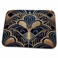 3dRose Black and Image Of Gold Art Deco Ornamental Background - Dish Drying Mats (ddm-381678-1)
