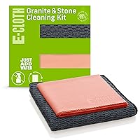 E-Cloth Granite & Stone Cleaning Kit, Premium Microfiber Cleaning Cloth, Ideal Cleaner and Polish for Granite, Marble and Other Stone Countertops, 100 Wash Guarantee, 2 Cloth Set