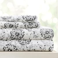 Linen Market 4 Piece Full Bedding Sheet Set (Gray Floral) - Sleep Better Than Ever with These Ultra-Soft & Cooling Bed Sheets for Your Full Size Bed - Deep Pocket Fits 16