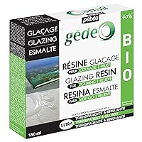 PEBEO Clear Kit-High Shine, Semi-Liquid Gloss, Eco-Friendly Formula, for Casting Moulds, Table Tops, Crafting Supplies, 150 ml, Gedeo Bio Glazing Resin, Transparent
