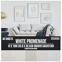 Colorbok 12x12in Smooth Cardstock White Promenade, Multi-Colored