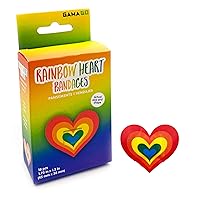 Rainbow Heart Bandages for Kids & Kidults - Set of 18 Individually Wrapped Self Adhesive Bandages - Sterile, Latex-Free & Easily Removable - Funny Gift & First Aid Addition