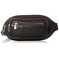 Multi-Zip Oval Waist Bag, Chocolate, One Size