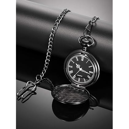 Hicarer Father's Day Pocket Watch Gift for Grandpa - Best Grandpa Ever - from Granddaughter Grandson to Grandfather Pocket Watch with Chain