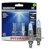 SYLVANIA - H1 SilverStar - High Performance Halogen Headlight Bulb, High Beam, Low Beam and Fog Replacement Bulb, Brighter Downroad with Whiter Light (Contains 2 Bulbs)