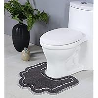 Home Weavers Allure Collection Toilet Rugs U Shaped Contour,Extra Thick Toilet Rug, Non-Slip Contour Mat for Bathroom,100% Cotton Soft, Machine Washable, 20