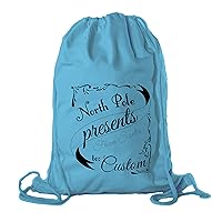Custom Cotton Bag North Pole Presents from Santa for Kids - Teal CE2725Christmas S43