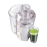 Hamilton Beach 67702 Juicer Machine, Big Mouth Large 3” Feed Chute for Whole Fruits and Vegetables, Easy to Clean, Centrifugal Extractor, BPA Free, 800W Motor, White