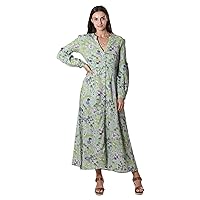 NOVICA Artisan Handmade Floral Cotton Dress Printed Floralmotif Maxi Clothing Multicolor India 'Lush and Lovely'