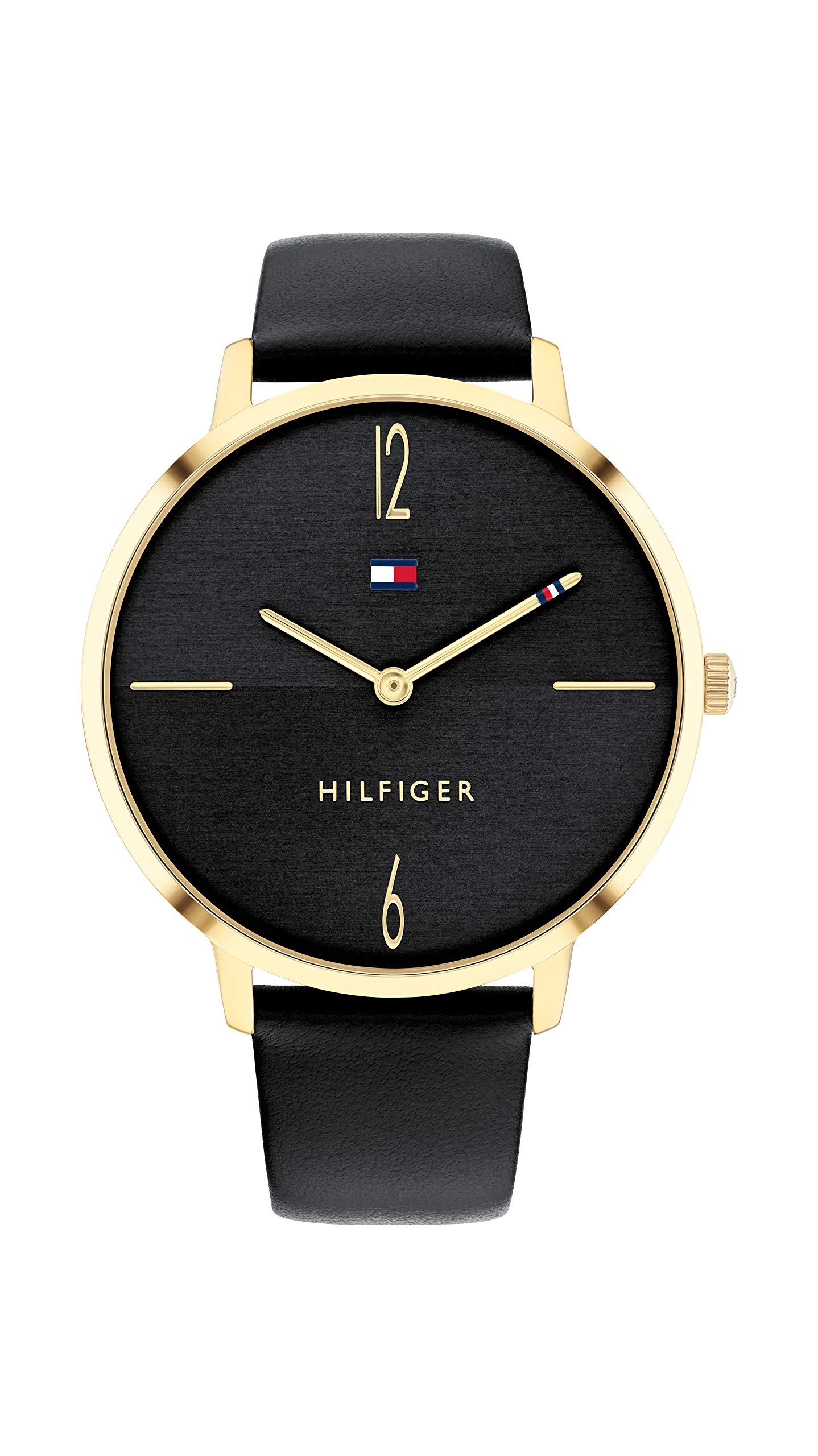 Tommy Hilfiger Women's Stainless Steel Quartz Watch with Leather Strap, Color: Black (Model: 1782379)