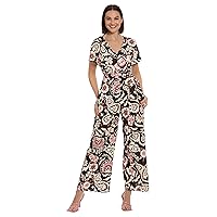 Donna Morgan womens Wide Pant Leg V-neck Jumpsuit Career Office Workwear Event Party Shower Guest of