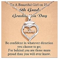 Shonyin Graduation Gifts for Her 2024, Graduation Necklace for 5th Fifth 8th 6th College Law Middle High School Master Degree Nurse Phd Graduation Jewelry Gifts for Girls Daughter Best Friend