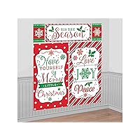 Amscan 670506 “Have Yourself a Merry Little Christmas” Lightweight Vinyl Scene Setter Set, 5 Ct. | Party Decoration