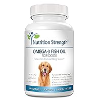 Omega 3 Fish Oil Soft Gels for Dogs with EPA & DHA Fatty Acids for Heart, Skin, Coat & Allergy Support, Hip & Joint & Arthritis Dog Supplement, 180 Soft Gels