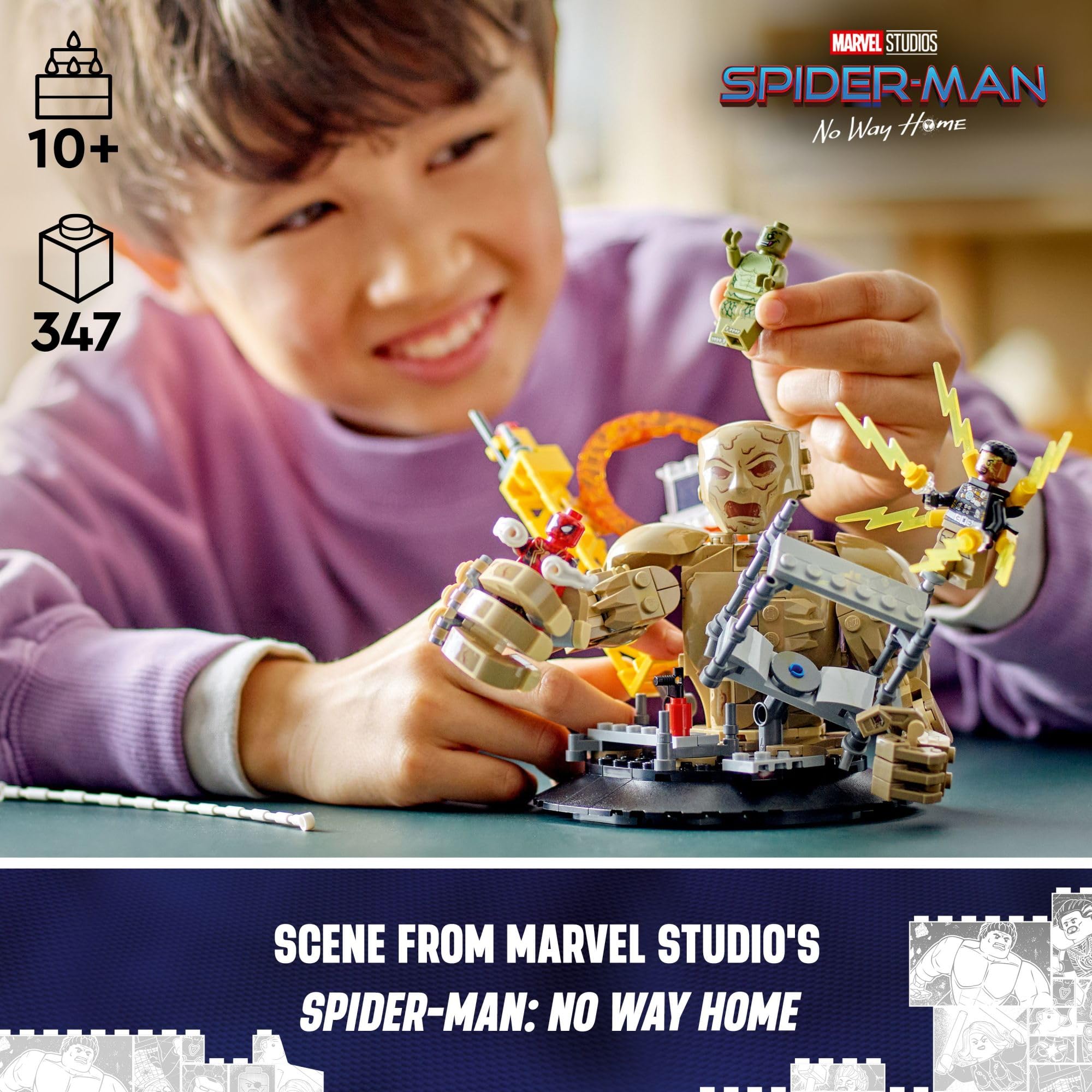 LEGO Marvel Spider-Man vs. Sandman: Final Battle Building Toy Set with Spider-Man Figure, Collectible Marvel Toy Inspired by Spider-Man No Way Home, Gift for Super Hero Loving Boys and Girls, 76280