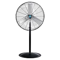 Tornado 30 Inch High Velocity Stationary Non-Oscillating Metal Pedestal Fan Commercial, Industrial Use 3 Speed 8850 CFM 10 FT Cord UL Safety Listed