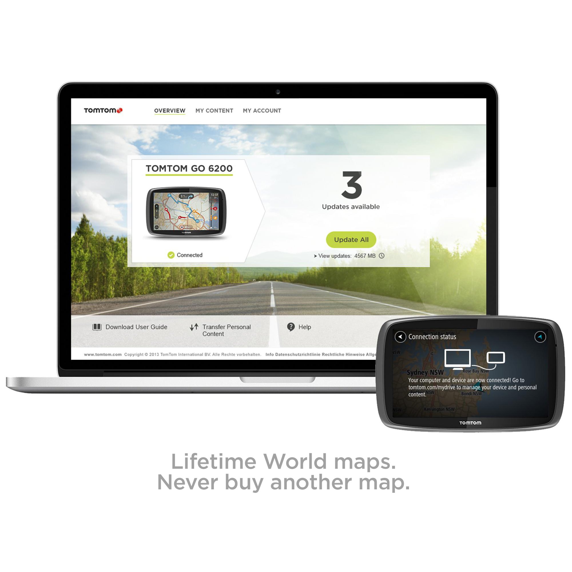 TomTom Go 620 With Wifi - Lifetime World Maps, Traffic, Handsfree