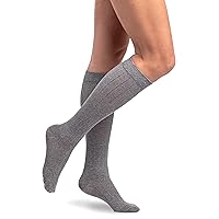 Sigvaris Women's Style Linen Compression Socks 20-30mmHg - Hypoallergenic, Lightweight, Breathable & Sustainable - Ideal for Sensitive Skin, Fatigued Legs & DVT Prevention - Light Grey - Medium Short