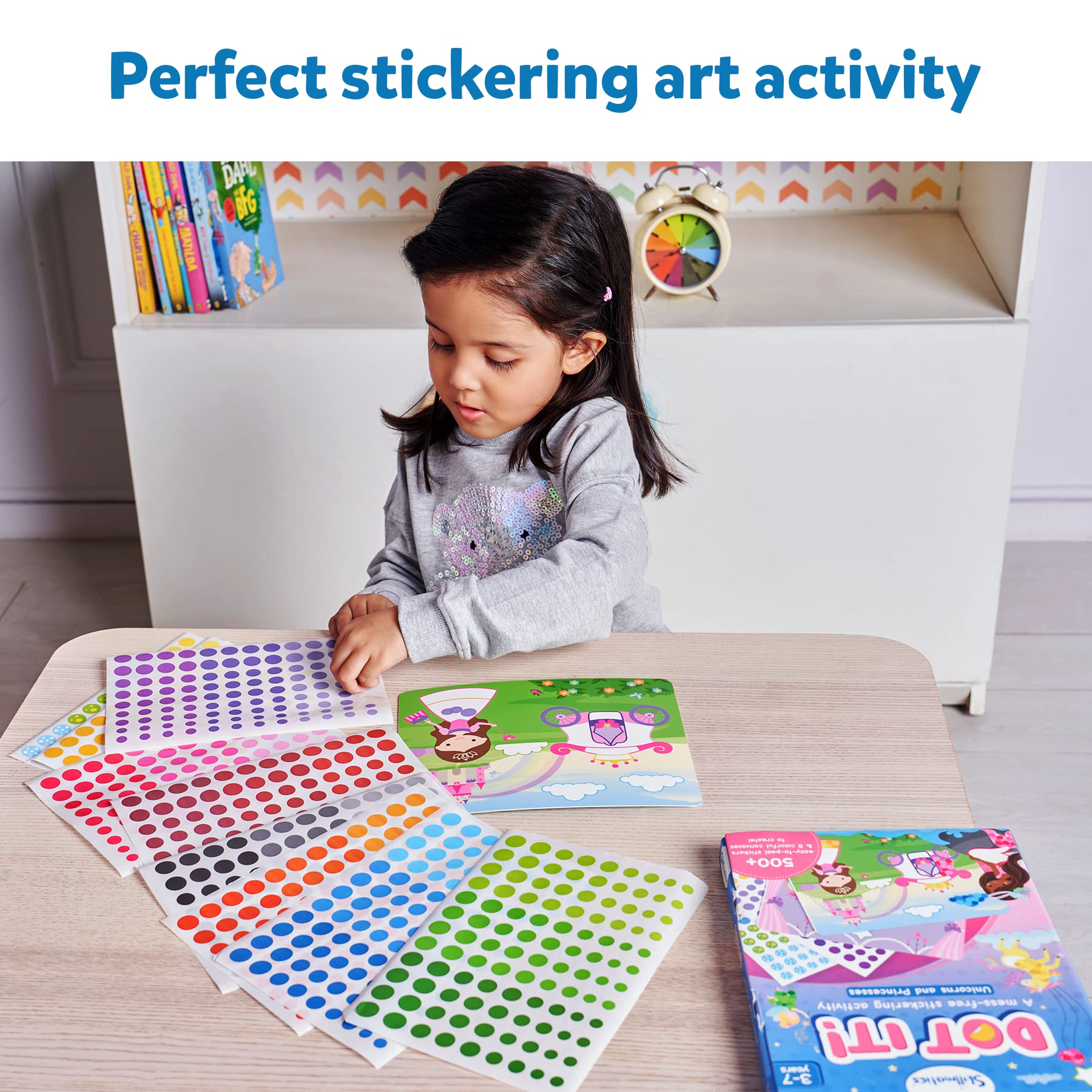 Skillmatics Art Activity Dot It - Unicorns & Princesses, No Mess Sticker Art for Kids, Craft Kits, DIY Activity, Gifts for Ages 3 to 7