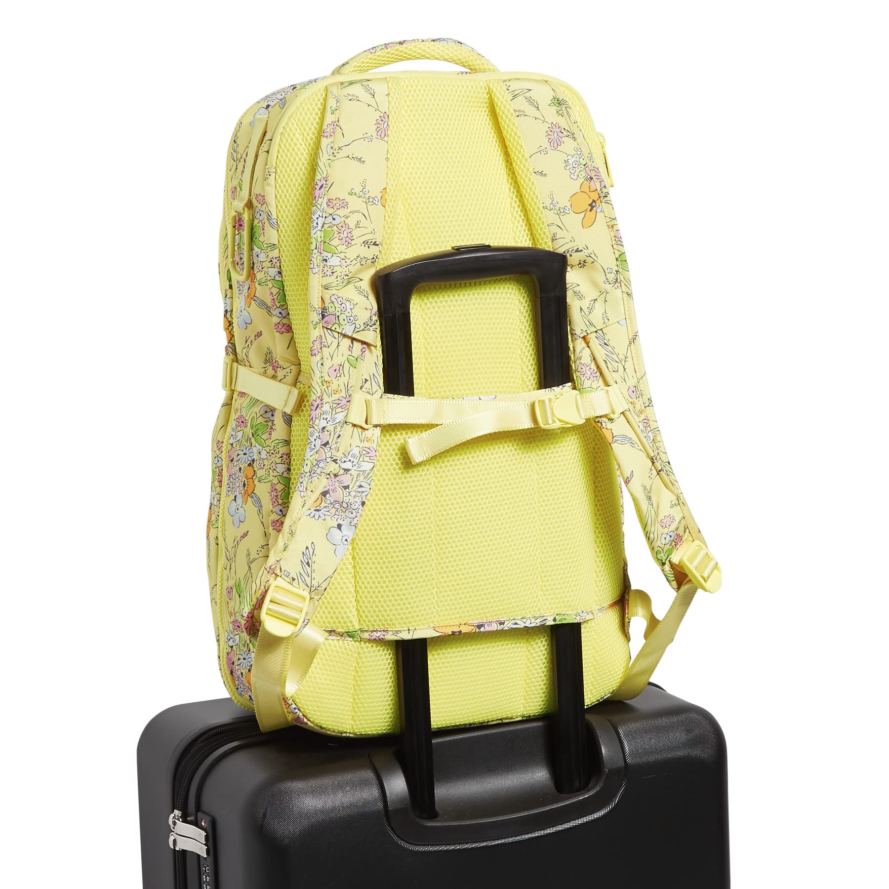 Vera Bradley Women's Recycled Lighten Up Reactive Lay Flat Travel Backpack, Sunlit Garden, One Size