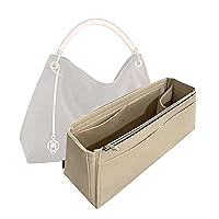 Premium Purse Organizer fits Artsy MM Purse Organizer Insert, Artsy GM Organizer, Handmade Snug Sturdy 2mm Felt with Gold Zipper Tapered Shape Perfect Fit (For Artsy MM, Tea)
