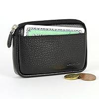 Small Wallet/Card Holder, Genuine Leather, 4 x 2.75 x 1 inches, Black (G737.01)