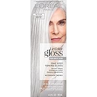 L'Oreal Paris Le Color Gloss One Step Toning Gloss, In-Shower Hair Toner with Deep Conditioning Treatment Formula for Gray Hair, Silver White, 1 Kit