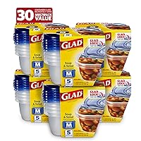Glad Soup & Salad Food Storage Containers, Medium Rectangle (24 Oz) - (Pack of 6, 30 Count) | Strong and Durable Food Containers from Glad for Everyday Use | 24 Oz Food Storage Containers