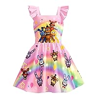 Girls Five Night Casual Daily Dress Outfits for Kids Game Movie Birthday Party Gift 7-8 Years