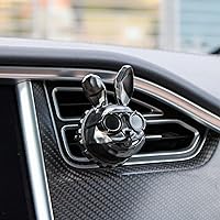 Full Option Car Air Freshener LE Bunny - Interior Design Rabbit Aromatherapy Diffuser for Car - Intense Scented Essential Oil Aroma Decoration - Car Decor Stainless Steel with Magnetic Vent Clip - Cute Auto Accessories For Men Women (Men's Cologne, Matte Black)