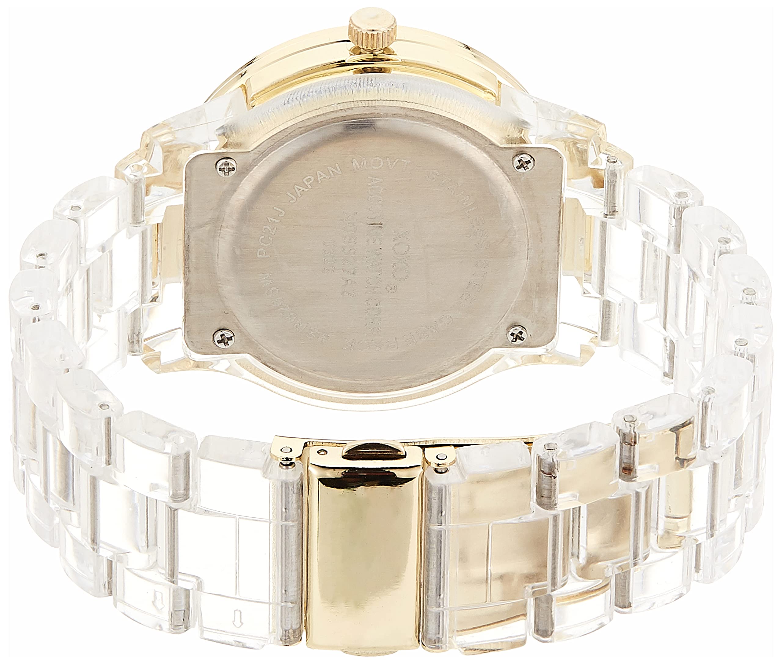 XOXO Women's XO5527 Clear Bracelet with Rhinestones on Gold Case Watch
