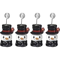 Precious Moments Snow Much Fun by Ceramic Snowman Place Card Holder (Set of 4), Multicolor, 4 Count