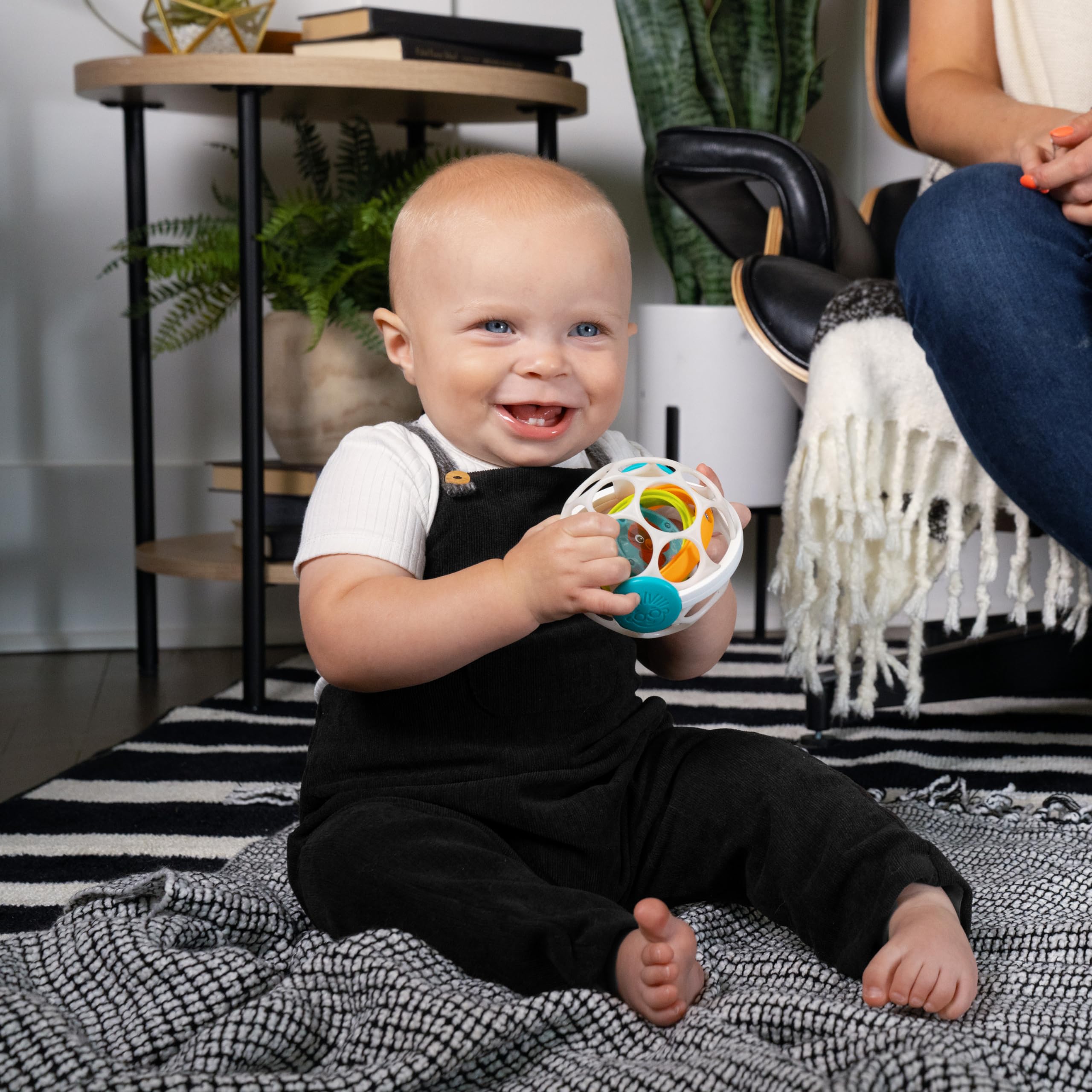 Baby Einstein Grip & Spin Oball Easy Grasp Rattle Toy, BPA Free, 0+ Months