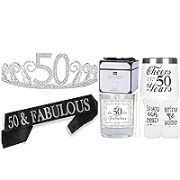 50th Birthday Gifts for Women, 50th Birthday Tiara and Sash, Happy 50th Birthday Party Supplies,50 Birthday Gifts, 50 Year Old Gifts for Women, Happy 50th Birthday