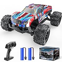DEERC RC Cars, High Speed 2.4 GHz All Terrain Remote Control Monster Truck with 2 Batteries for 40 Min Play, Best Toys Racing Car Gifts for Boys Girls Kids Beginners