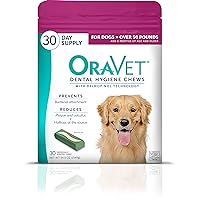 ORAVET Dental Chews for Dogs, Oral Care and Hygiene Chews (Large Dogs, Over 50 lbs.) Pink Pouch, 30 Count (Pack of 1)