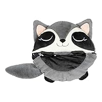 Thomas Payne Lippert Three-in-One Children’s Raccoon Nap Sack for Camping and Sleepovers with Durable Material, Fold-Up Design, Machine Washable, Dryer Safe - 2022107841 Grey