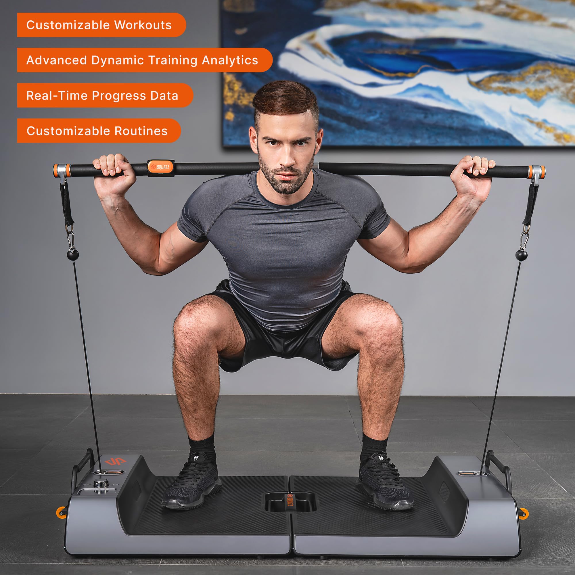 SQUATZ Apollo Board Gym, Version I 270 LBS Resistance, Foldable Multifunctional Workout Device with Standard, Eccentric, and Isokinetic Training Modes, Home Gym Equipment For Full Body Workouts