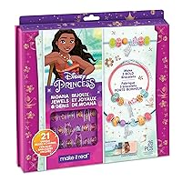 Make It Real Disney Princess Moana Jewels & Gems - Moana Charm Bracelet Making Kit for Girls - Moana Craft & Activity Set for Kids - Disney Jewelry Making Kit for Girls 8-10-12-14