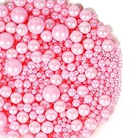 Kasvan Pink Pearl Sugar Sprinkles - Edible Candy Pearls 130g/4.58 Oz, Mix Size, Baking Cake Decorations, Ice Cream Toppings and Cookie Decorating, Wedding Party Chirstmas Supplies