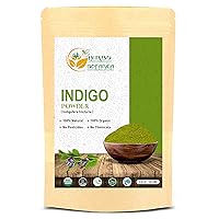 Indigo Powder For Hair - Indigofera Tinctoria (100% Natural Organically Henna Grown) 150 Grams / 5.3 Oz Natural Black Hair Dye, Natural Henna Herbs and Corps