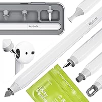KeyBudz Air Care 2.0 AirPods Cleaning Kit - Patented Multi-Tool Cleaner with Interchangeable Brush Tips for AirPods, iPhone and Apple Devices with Sticky Squares Putty, Hard Case and Travel Pouch